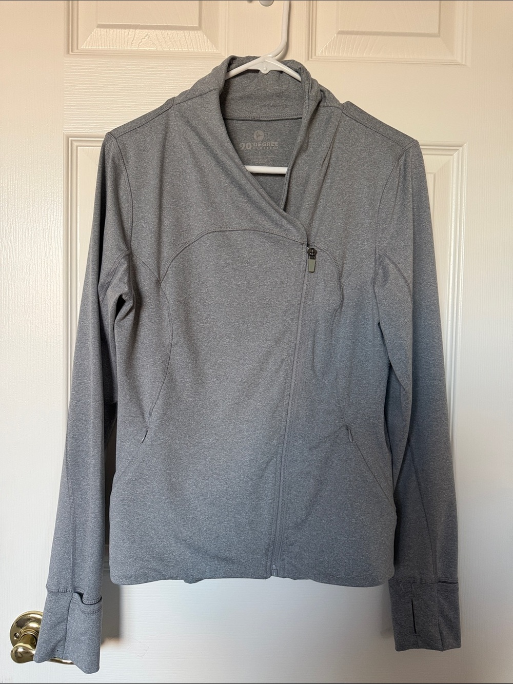 90 Degree By Reflex Gray Asymmetrical Zip Utility Jacket